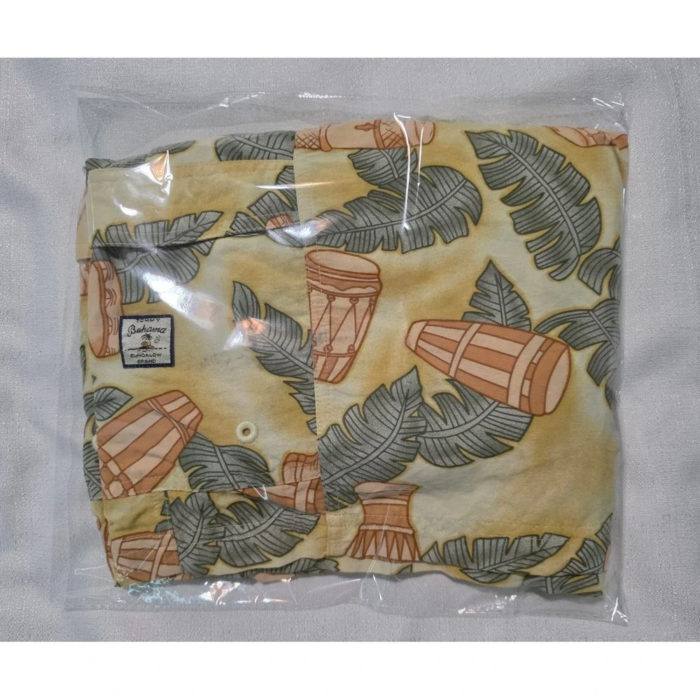 Tommy Bahama Men's Swim Trunks, Tropical Palm Leaf & Drum Print, Size L